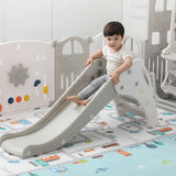Parque plegable (151x188cm) + Tobogán + Columpio + Tapete - Coche gris