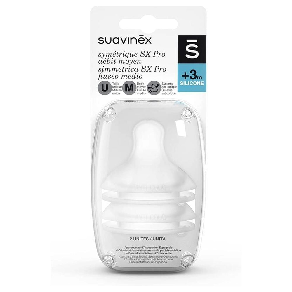Suavinex Lot 2 Tétines Débit Moyen 3M+