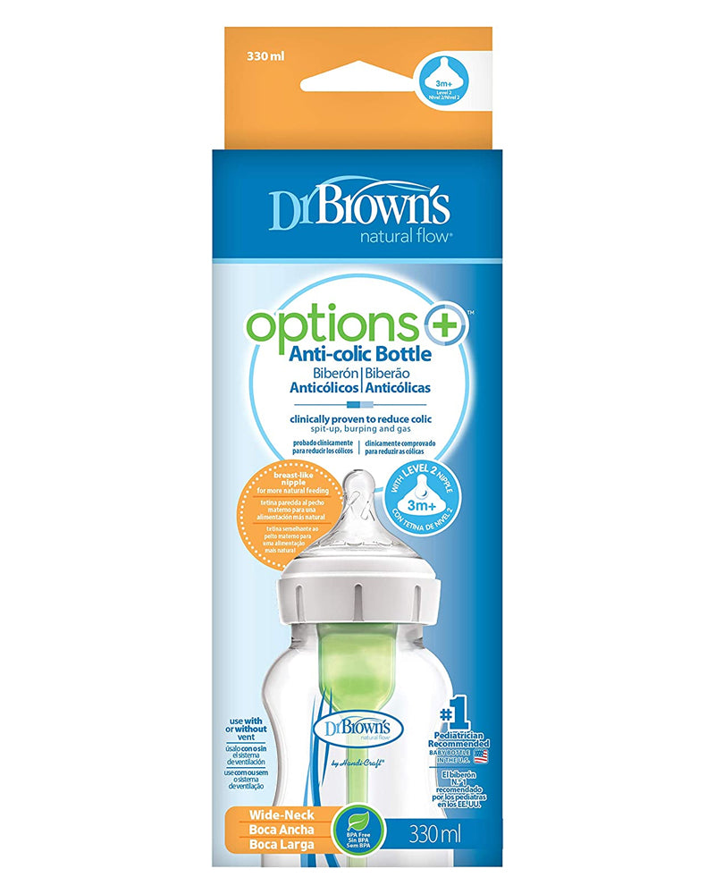 Dr. Brown's Biberon 330ml Cole large tétine L2 3M+