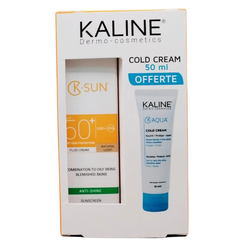 Kaline K. Sun Fluid Screen Light Tint Combination to Oily Skin 50ml + k.aqua Cold Cream Pack