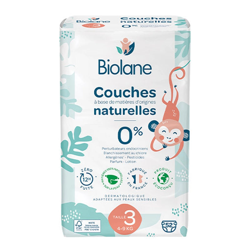 Biolane Couches Écologiques Taille 3 (4-9kg) - 52 Unités