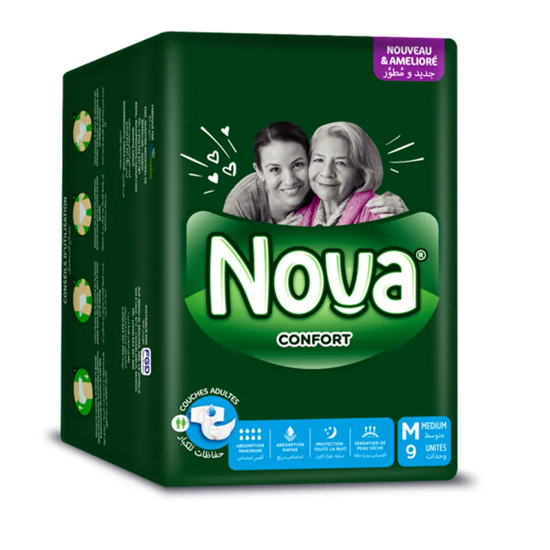 Nova Adult Diapers Medium - 9 Pieces