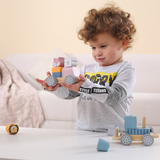 Viga Toys PolarB Train Empilable Animaux en Bois 18M+