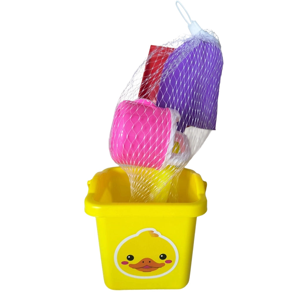 Seau de Plage avec Accessoires Multicolores - Jaune