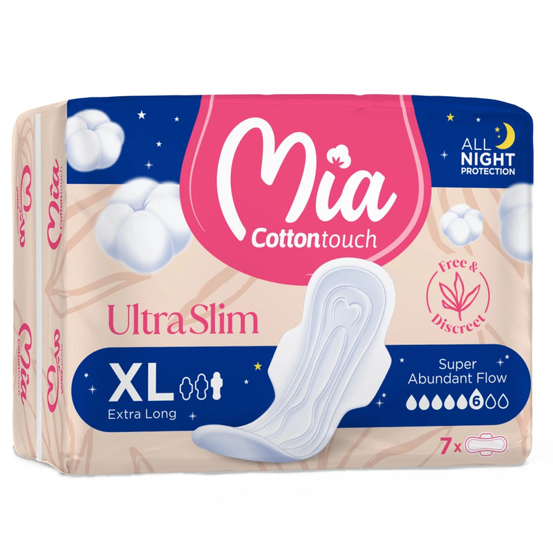 Mia Cotton Touch Ultra Slim Extra Long (XL) Nuit - 7 Pièces