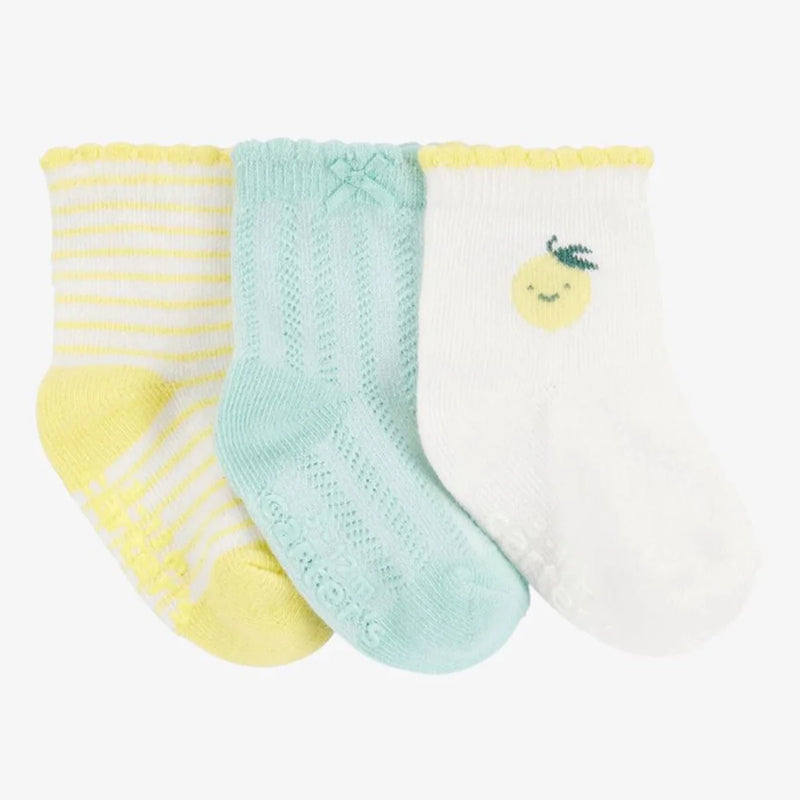 Lot de 3 Paires de Chaussettes Bébé Fille Carter's - Citron