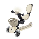 Globber Trottinette Évolutive GO UP BABY LIGHTS avec Panier 360° - Taupe
