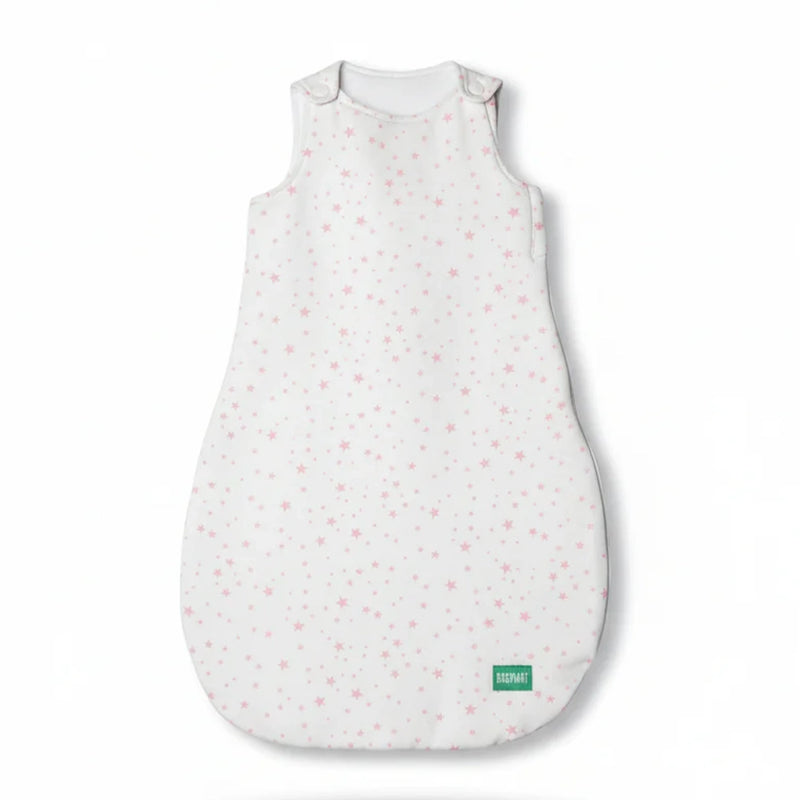 Babymat Saco de Dormir de Invierno con Botones - Blanco con Estrellas Rosas