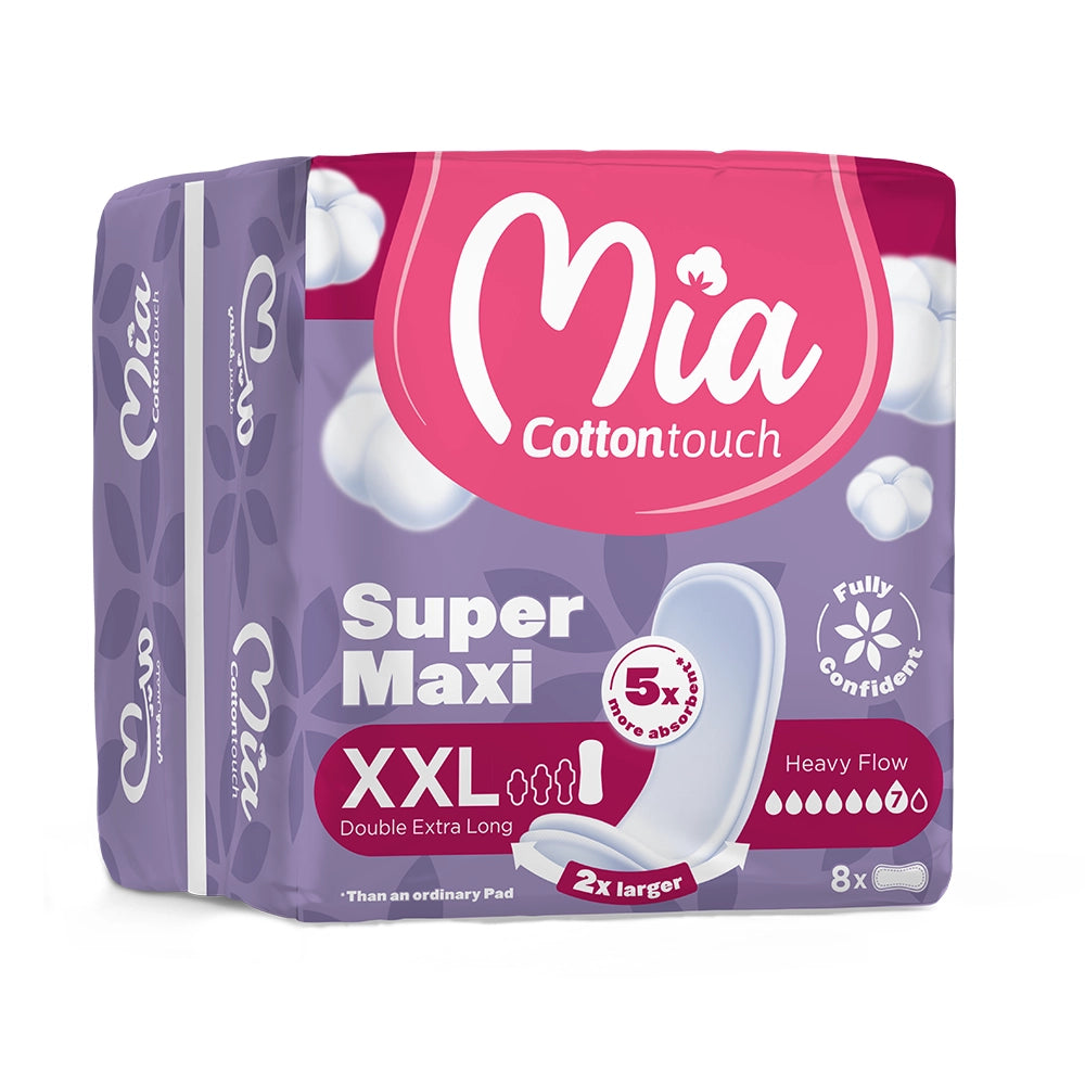 Mia Cotton Touch Serviette Hygiénique Super Maxi XXL - 8 Unités