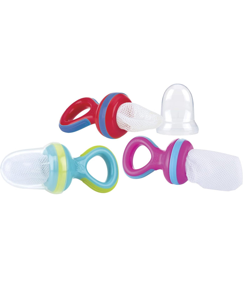 Nûby Grignoteur Nibber pour Fruits & Légumes & Biscuits 6M+ - Rouge & Bleu