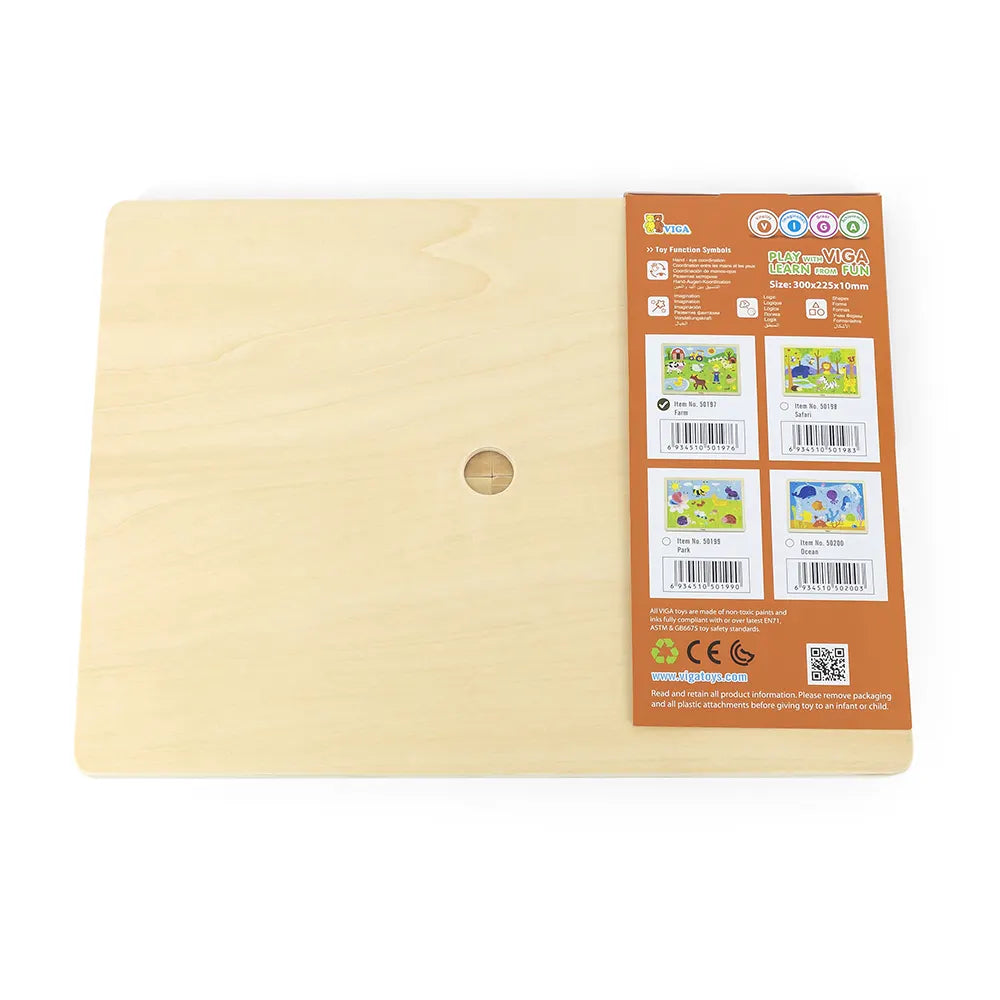 Viga Toys Puzzle 24 Pièces la Ferme en Bois 24M+