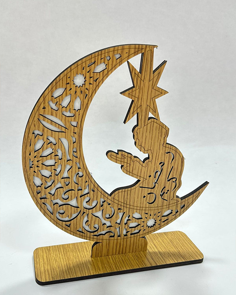 Décoration Lune en Bois Petit رمضان كريم - Prieur