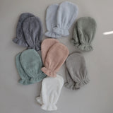 Mushie Lot de 2 Gants de Bain en Coton Biologique - Gris