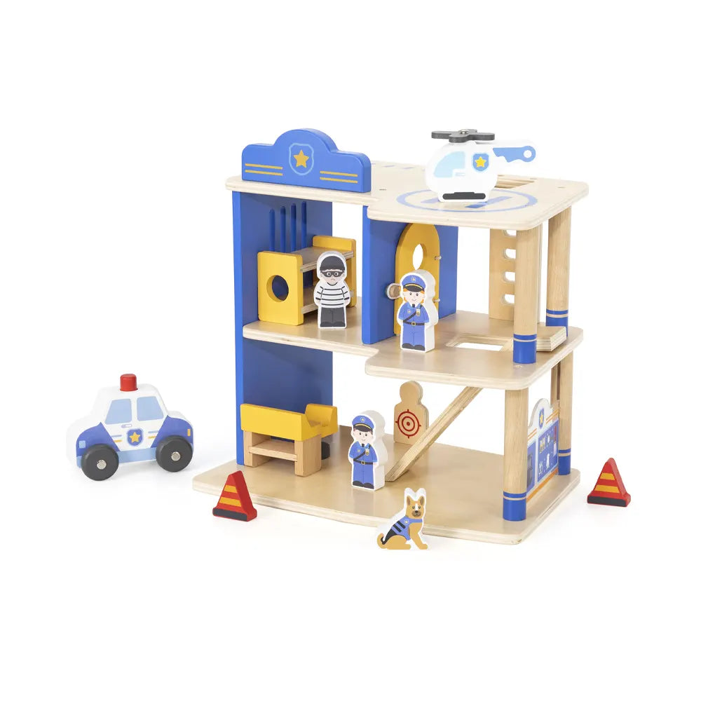 Viga Toys Poste de Police en Bois avec Accessoires – 3A+