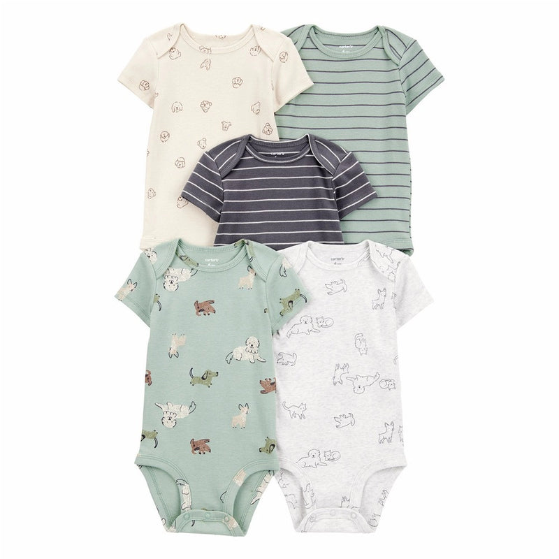 Lot de 5 Bodies à Manches Courtes en Coton Bébé Garçon Carter's