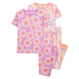 Ensemble de 4 Pièces de Pyjamas en Coton - Floral