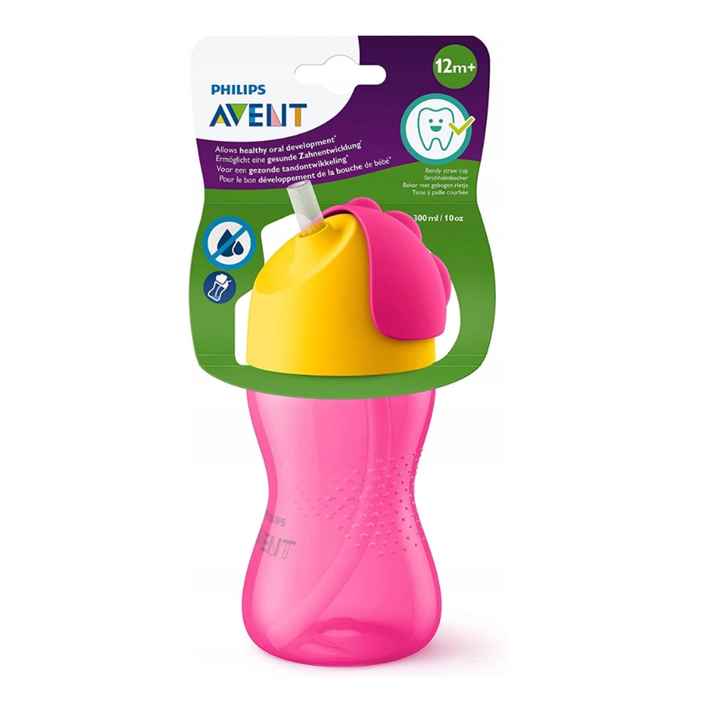 Vaso con pajita Avent para niñas +12 meses - 300 ml