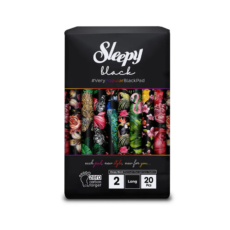 Sleepy Black Premium Serviettes Hygièniques Super 2 Long - 20 Pièces