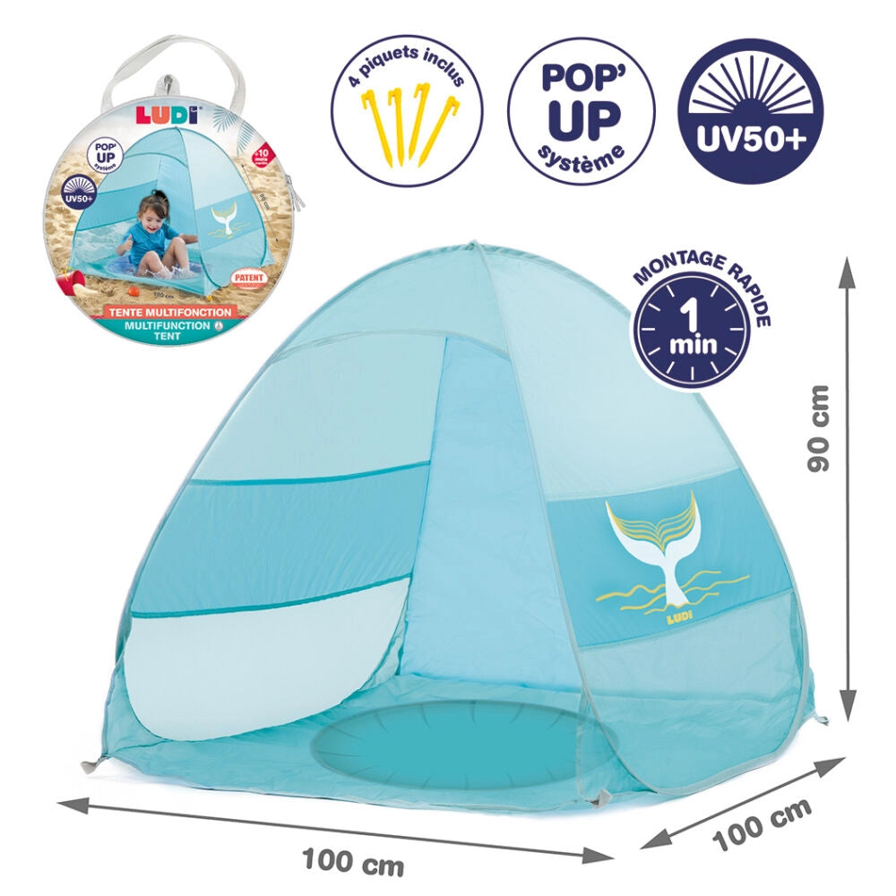 Ludi Piscine Pop-Up Multifonction avec Tente Anti-UV