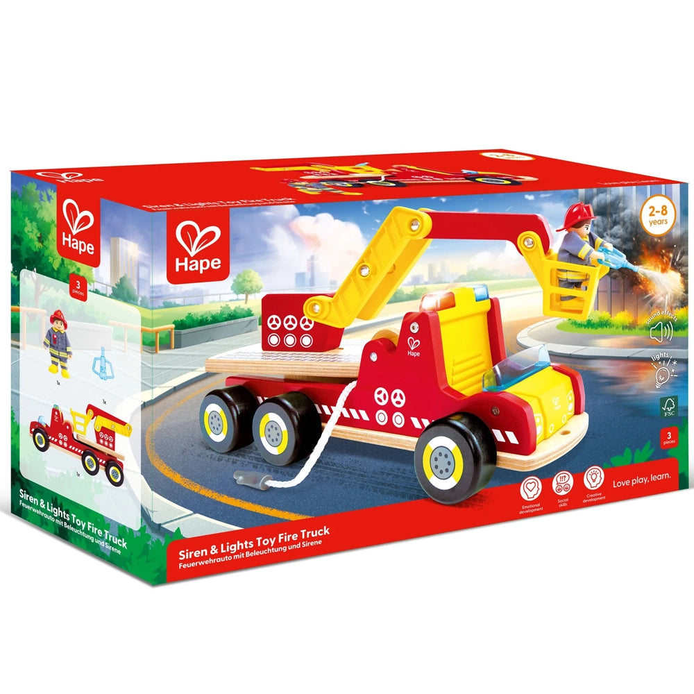 Hape Camión de bomberos con sirena y luces 2-8A