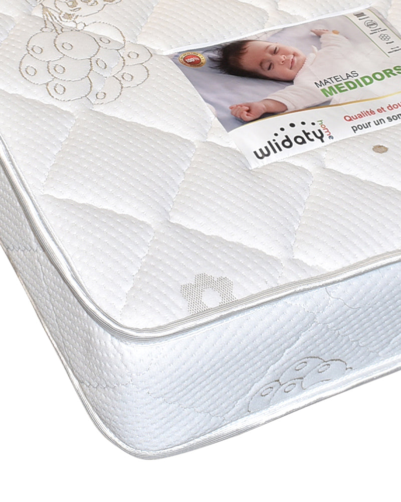 Wliday Home Matelas Premium pour Bébé Medidorsal - Blanc & Dorée