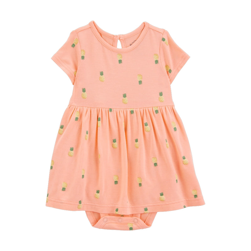 Carter's Baby Girl PurelySoft Bodysuit Dress - Pineapple & Coral