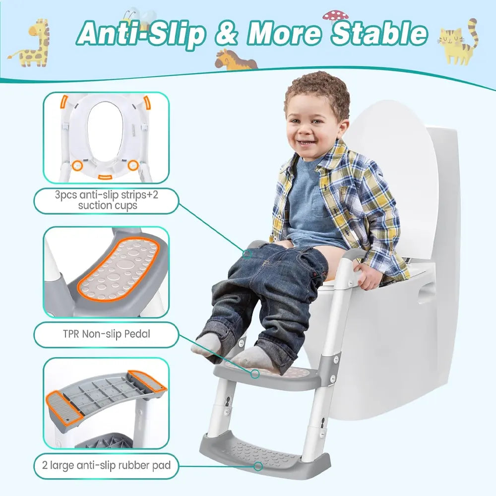 Réducteur de Toilette Pliable avec Échelle