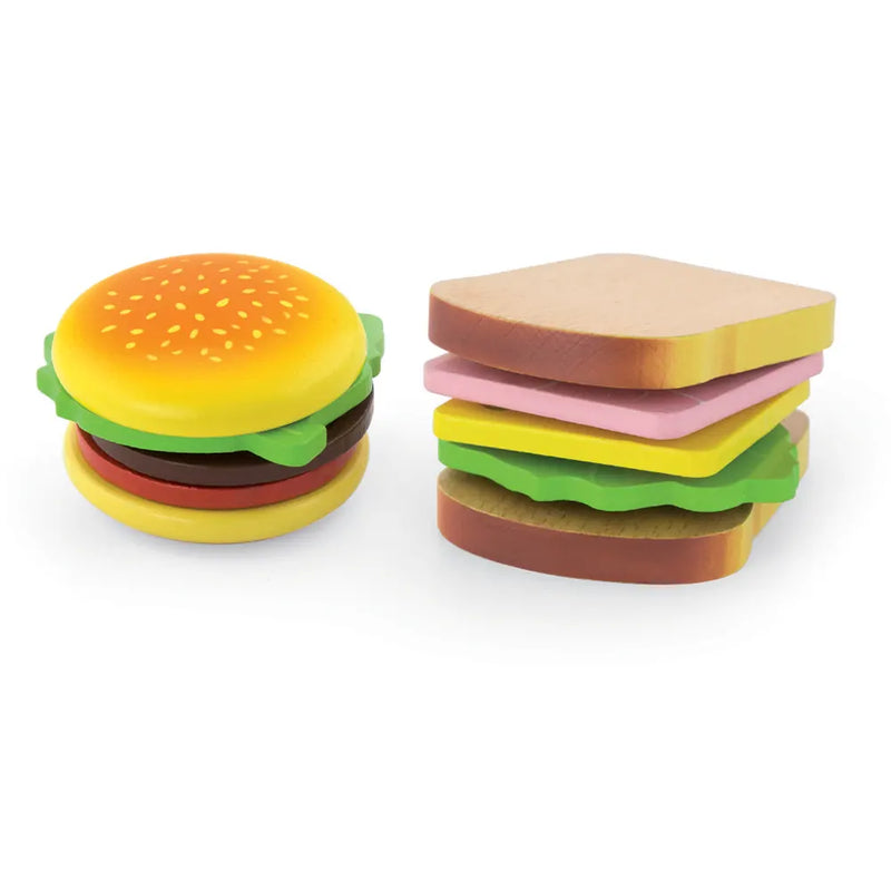Viga Toys Burger et Sandwich en Bois - 18M+