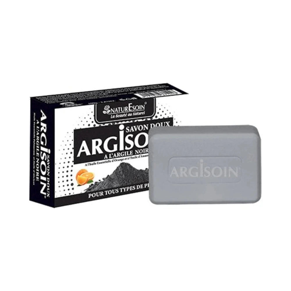 NaturEsoin Argisoin savon à l'argile noire 125 g – pain de savon