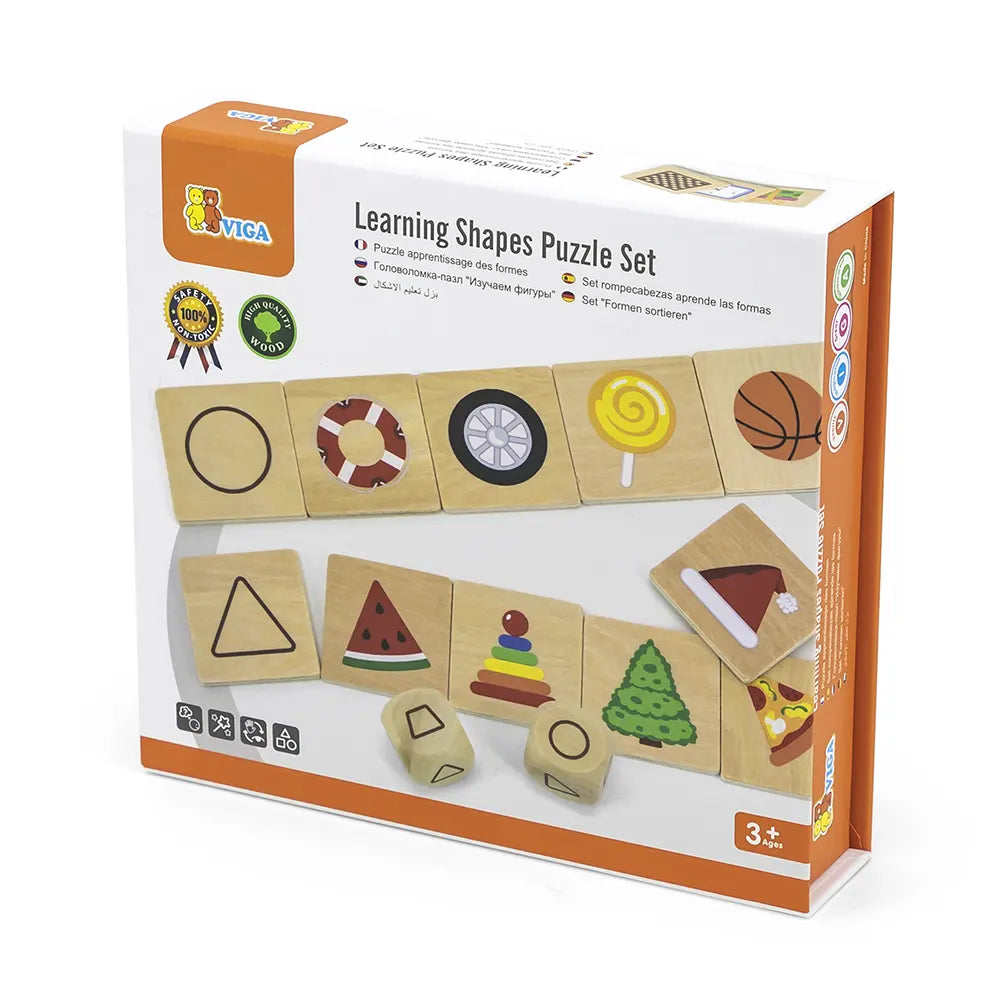 Viga Toys Ensemble de Puzzle d'Apprentissage Formes 3A+