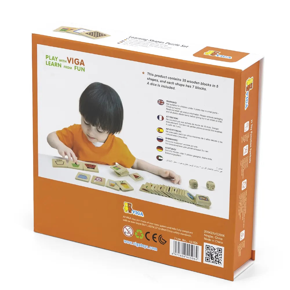Viga Toys Ensemble de Puzzle d'Apprentissage Formes 3A+