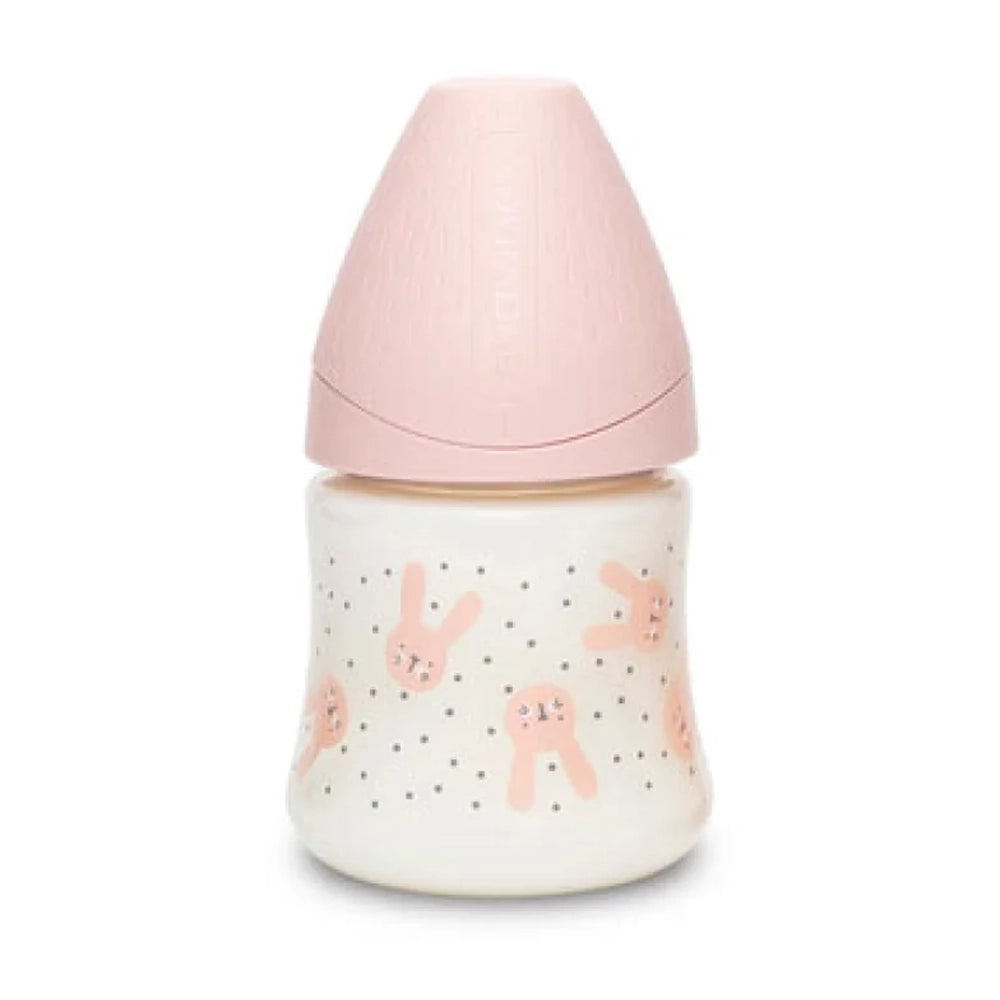 Suavinex Biberon Premium en Polyamide à Col Large 150ml - Lapin Rose