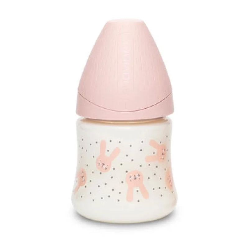 Suavinex Biberon Premium en Polyamide à Col Large 150ml - Lapin Rose