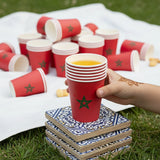 Lot de 10 Gobelets – Drapeau du Maroc