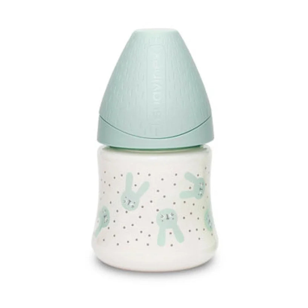 Suavinex Biberon Premium en Polyamide à Col Large 150ml - Lapin Vert