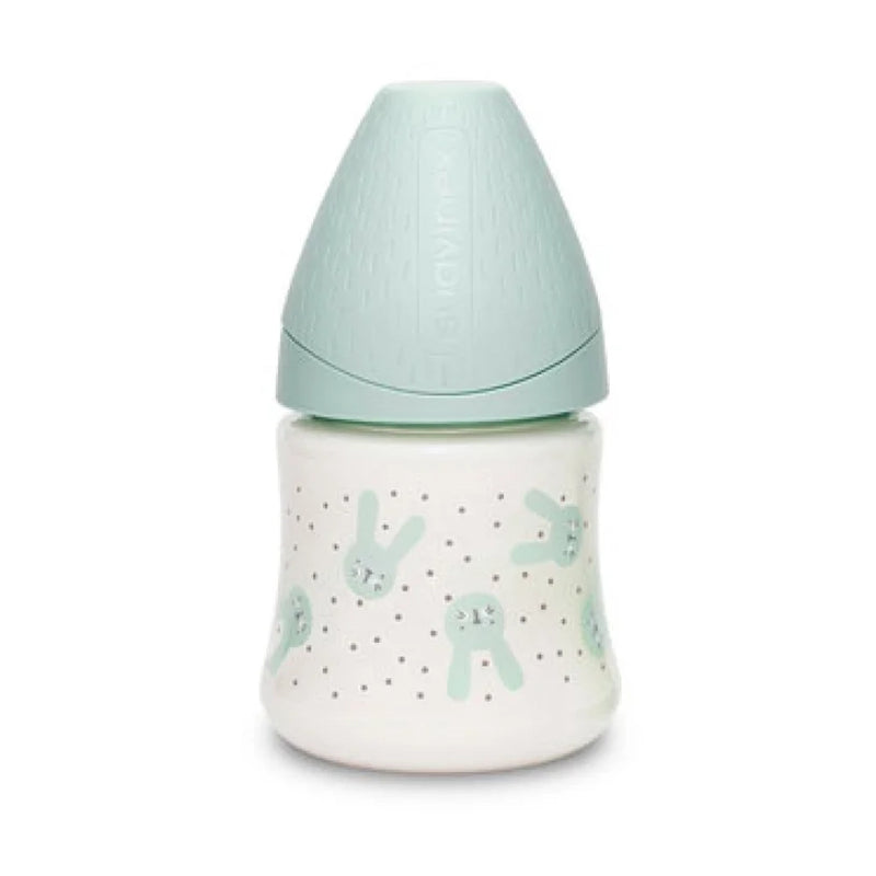 Suavinex Biberon Premium en Polyamide à Col Large 150ml - Lapin Vert