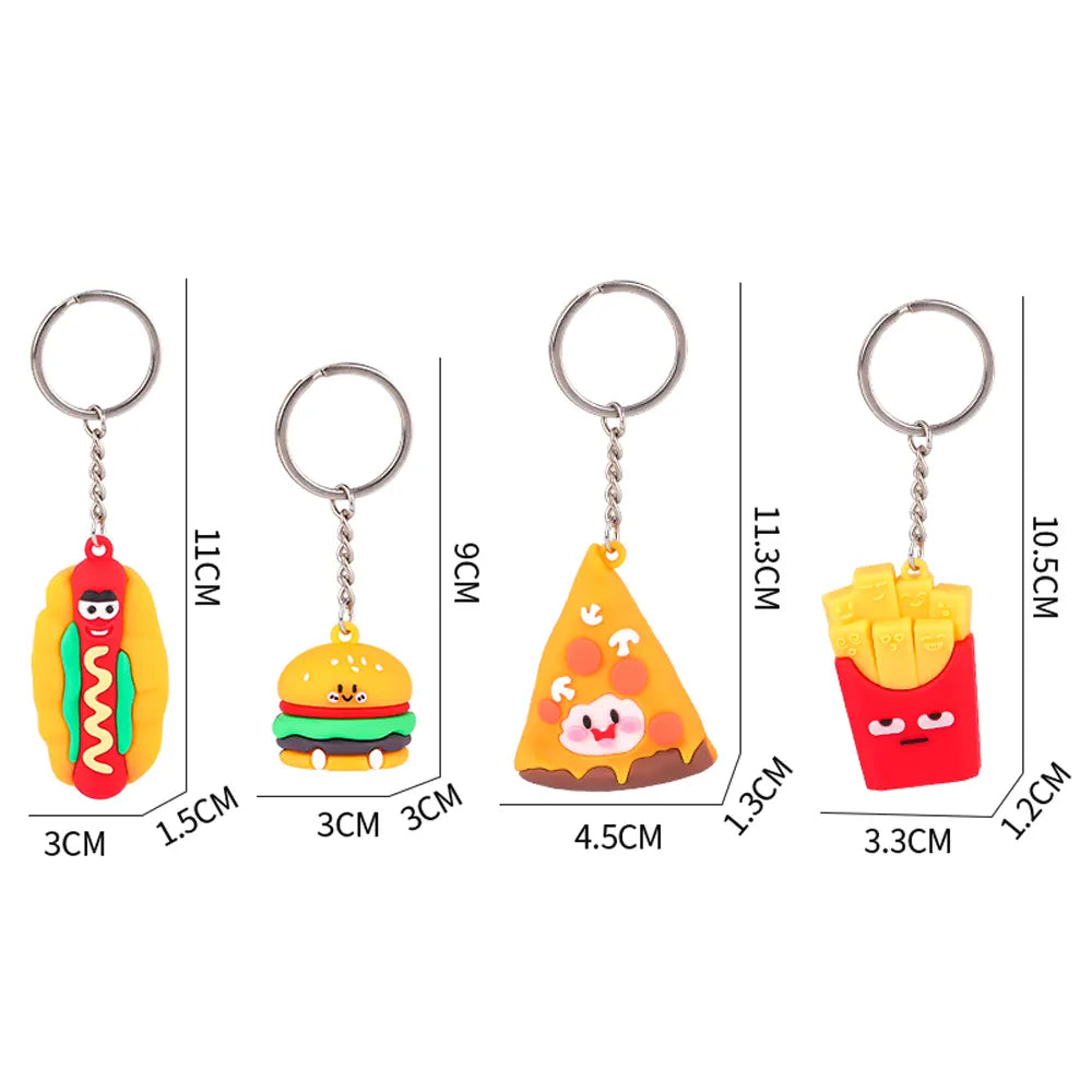 Lot de 4 Porte-clés Fast Food