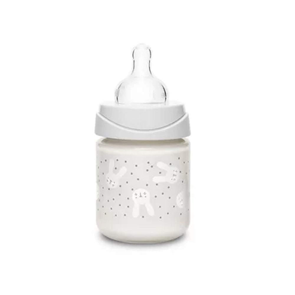 Suavinex Biberon Premium en Polyamide à Col Large 150ml - Lapin Gris