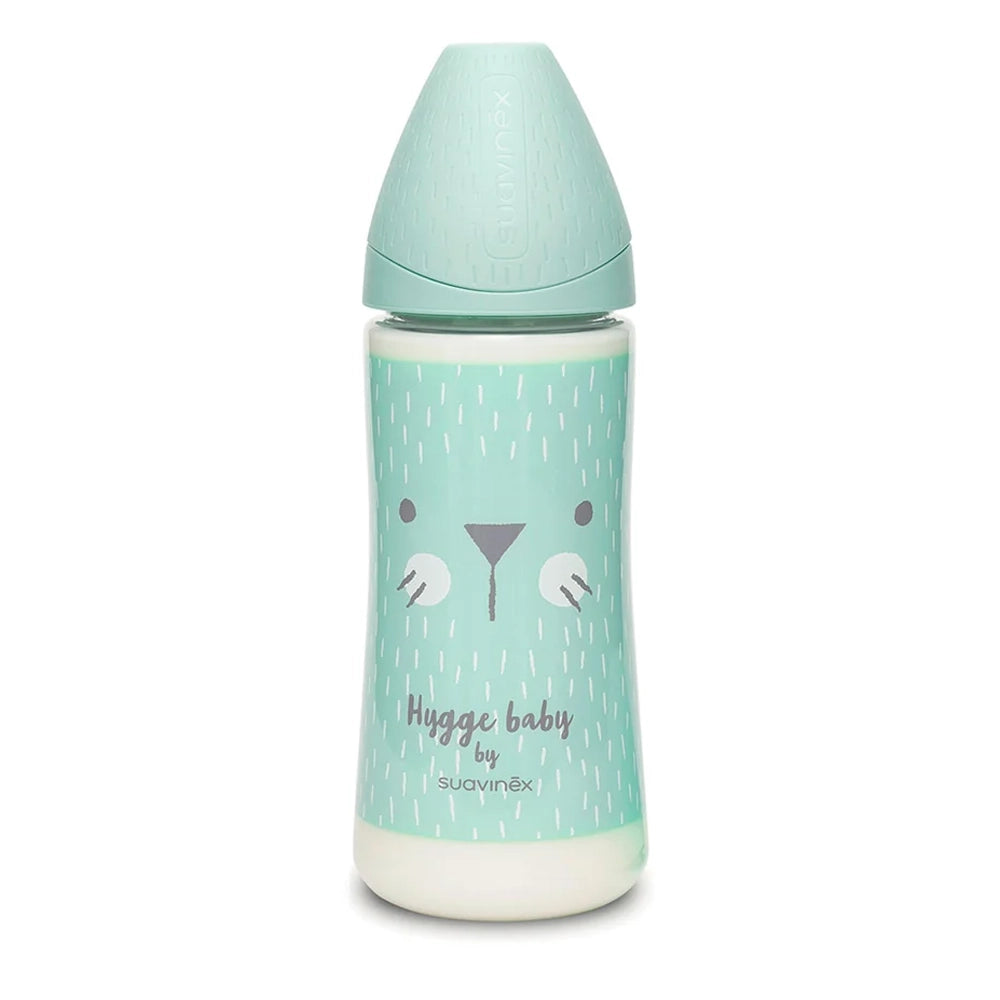 Suavinex Biberon Premium en Polyamide à Col Large 4M+ 360ml - Lapin Vert