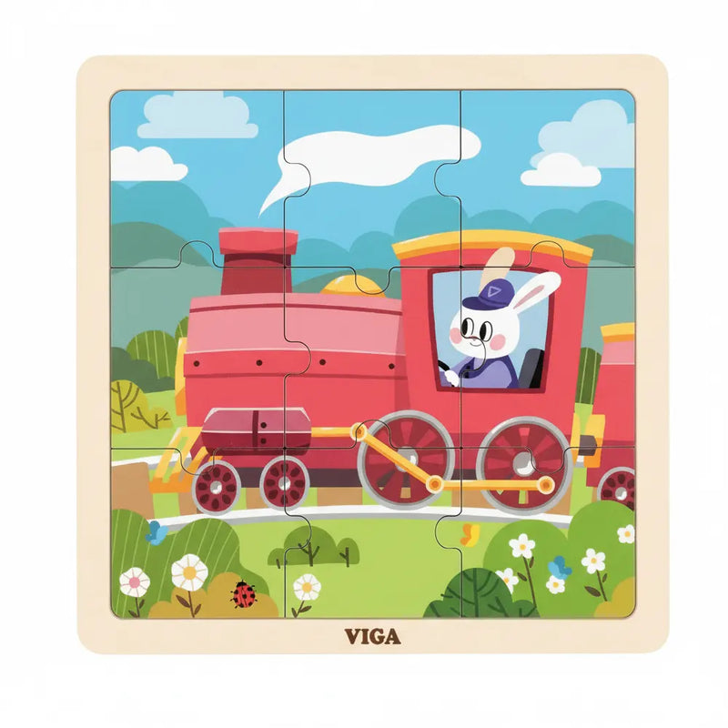 Viga Toys Puzzle 9 Pièces 18M+ - Train