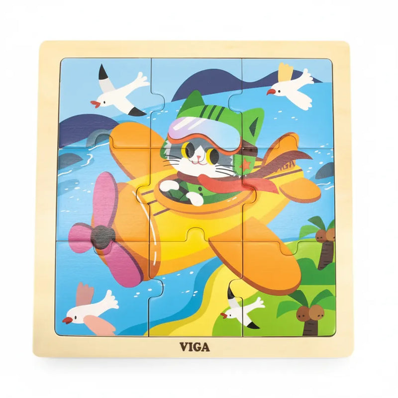 Viga Toys Puzzle 9 Pièces 18M+ - Avion