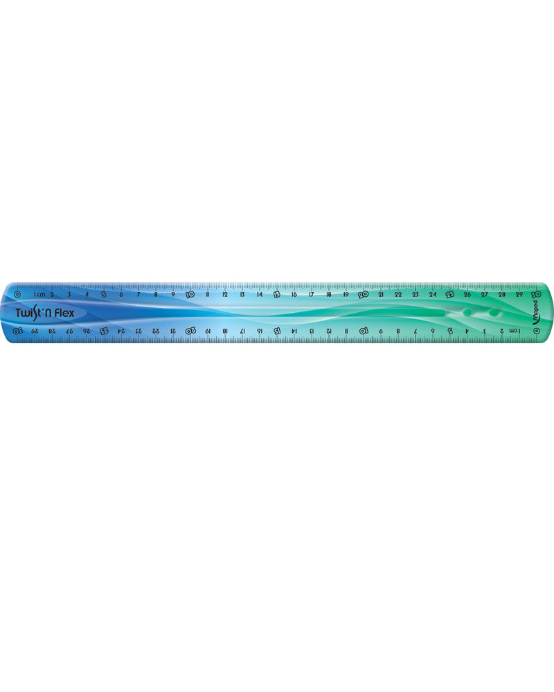 Maped Règle Twist'n Flex decoré 30cm en blister - Bleu & Vert