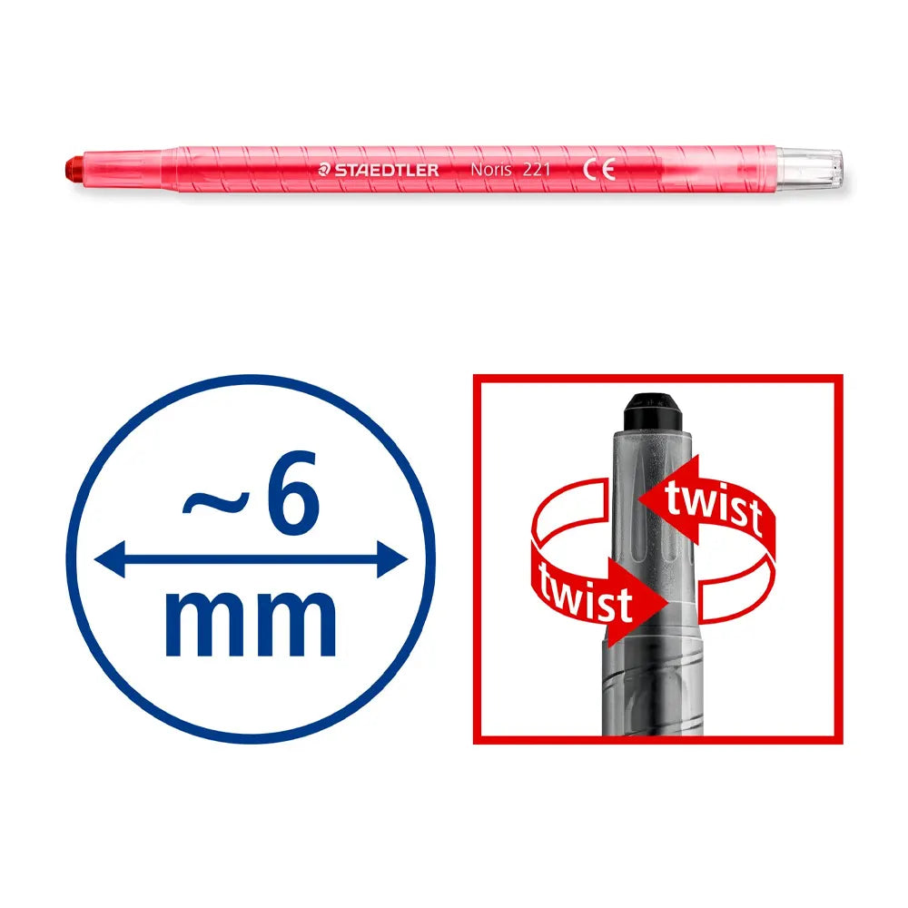 Staedtler Lot de 12 Crayons Cire Twistables 221 NWP12
