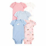 Lot de 5 Bodies à Manches Courtes en Coton Bébé Fille Carter's