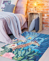Tapis Rectangulaire Jungle Camps 160x230 cm Un Amour de Tapis - Bleu