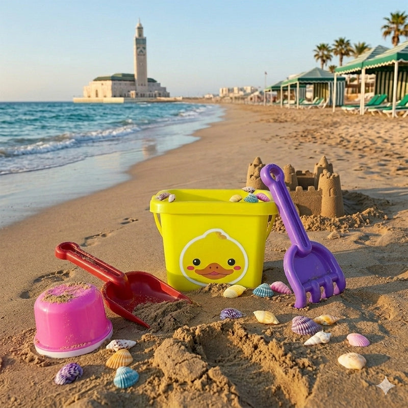 دلو شاطئ مع إكسسوارات متعددة الألوان - أصفر