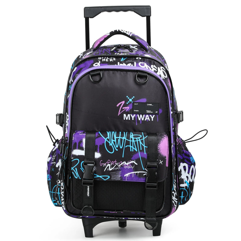 Chimola Sac à Dos à Roulettes Graffiti 48cm - Black