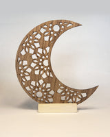 Décoration Lune Ramadan en Bois  - Marron