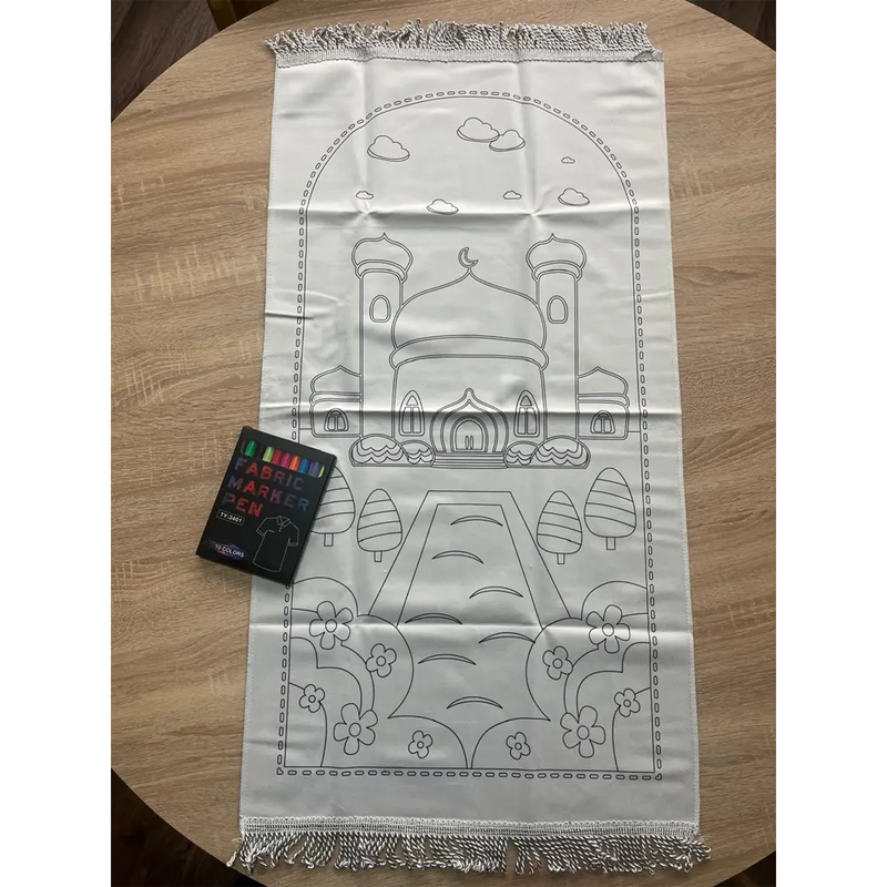 Coloring Prayer Mat with Textile Markers 2Y+ - Flowers