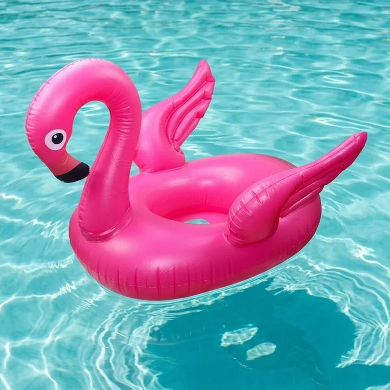 Bouée Anneau Gonflable Tête et Ailes Modèle 3D - Flamant Rose